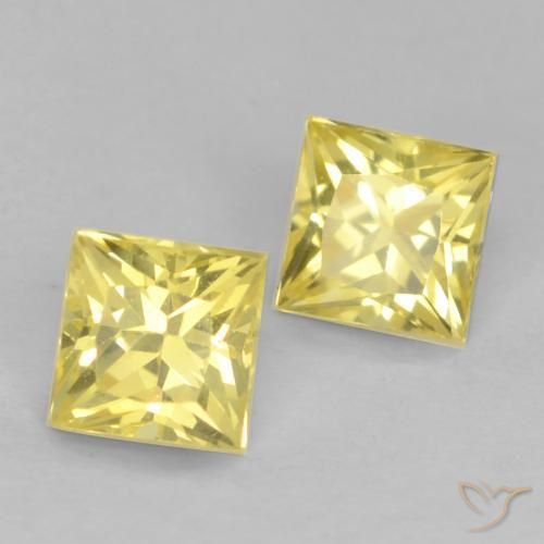 0.62 ct natürliche Toskana Gelb Saphir-Edelsteine, Quadrat, VVS-VS