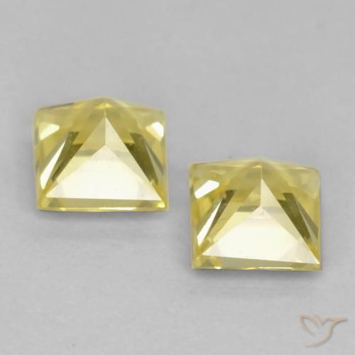 0.62 ct natürliche Toskana Gelb Saphir-Edelsteine, Quadrat, VVS-VS