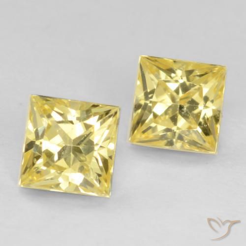 0.64 ct natürliche Toskana Gelb Saphir-Edelsteine, Quadrat, VVS-VS