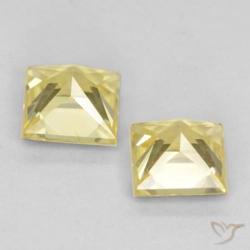 0.64 ct natürliche Toskana Gelb Saphir-Edelsteine, Quadrat, VVS-VS