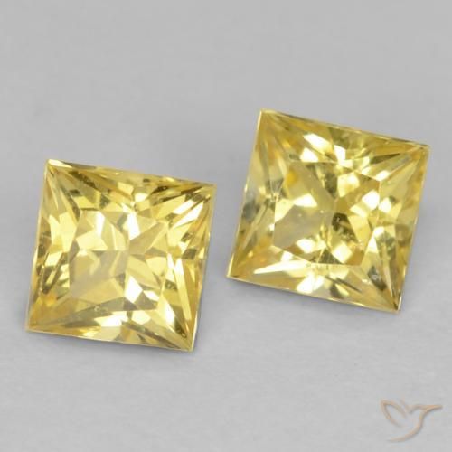 0.68 ct natürliche Toskana Gelb Saphir-Edelsteine, Quadrat, VVS-VS