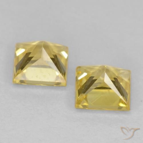 0.68 ct natürliche Toskana Gelb Saphir-Edelsteine, Quadrat, VVS-VS
