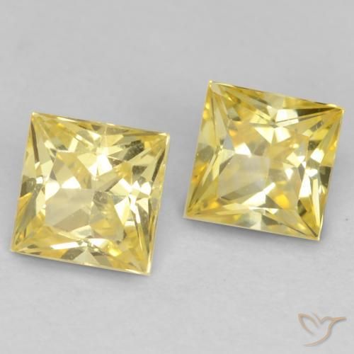 0.70 ct natürliche Mittelgelb Saphir-Edelsteine, Quadrat, VVS-VS