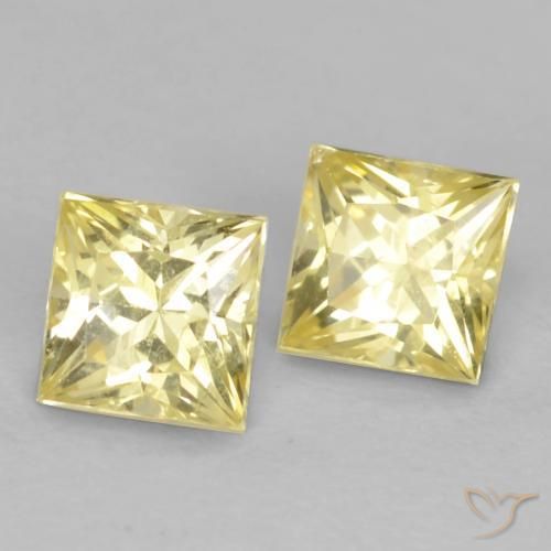 0.77 ct natürliche Mittelhelles Gelb Saphir-Edelsteine, Quadrat, VVS-VS