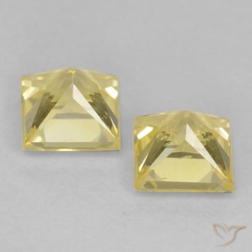 0.77 ct natürliche Mittelhelles Gelb Saphir-Edelsteine, Quadrat, VVS-VS
