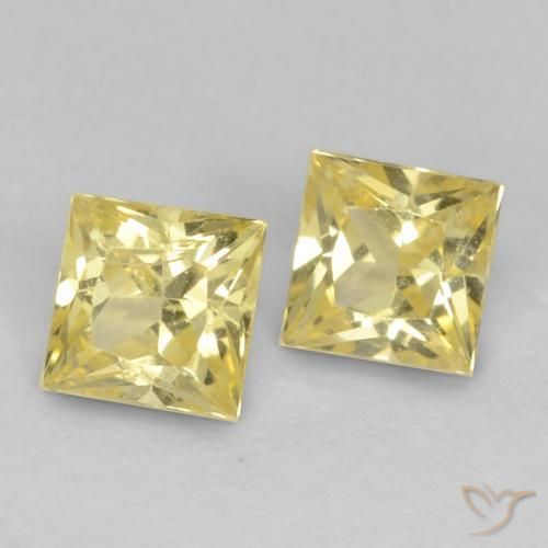 0.41 ct natürliche Mittelhelles Gelb Saphir-Edelsteine, Quadrat, VVS-VS