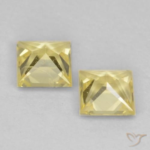 0.41 ct natürliche Mittelhelles Gelb Saphir-Edelsteine, Quadrat, VVS-VS