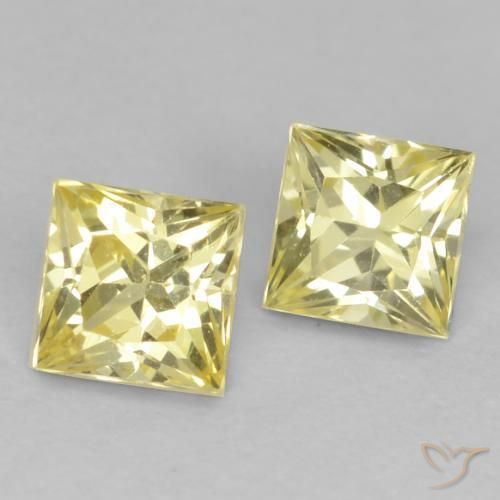 0.74 ct natürliche Toskana Gelb Saphir-Edelsteine, Quadrat, VVS-VS