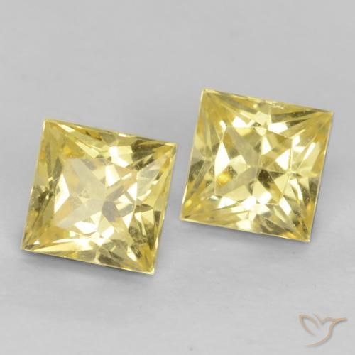 0.68 ct natürliche Mittelhelles Gelb Saphir-Edelsteine, Quadrat, VVS-VS