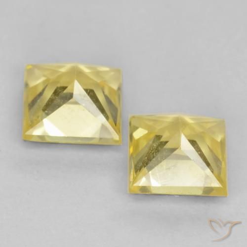 0.68 ct natürliche Mittelhelles Gelb Saphir-Edelsteine, Quadrat, VVS-VS