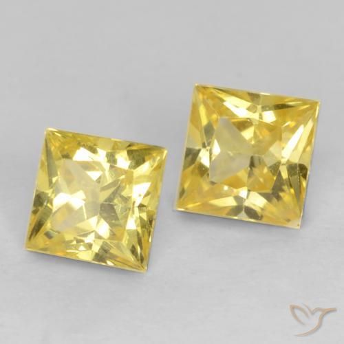 0.61 ct natürliche Mittelgelb Saphir-Edelsteine, Quadrat, VVS-VS