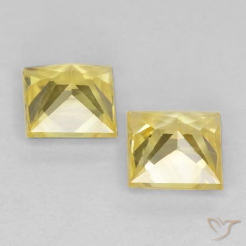 0.61 ct natürliche Mittelgelb Saphir-Edelsteine, Quadrat, VVS-VS