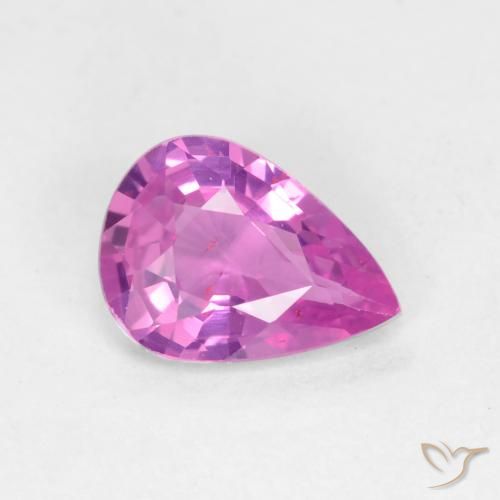 0.49ct Natürlicher Mittelviolett Saphir, Birnenform, VS