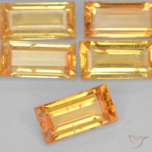 9,17 ctw natürlicher Orange-Gold Saphir, Baguette, VS