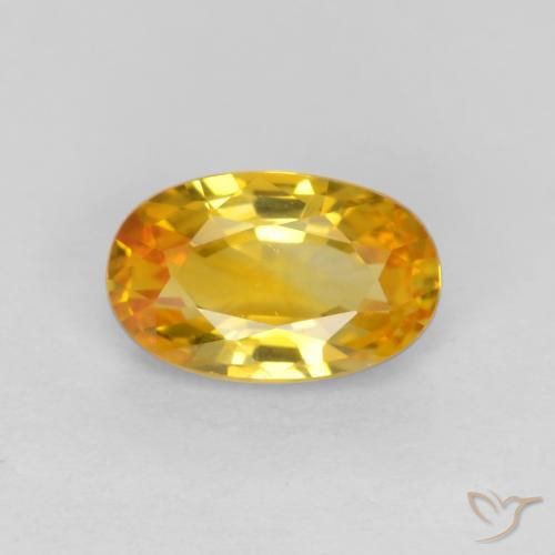 0.72ct Natürlicher Tiefes Goldorange Saphir, Oval, VVS-VS