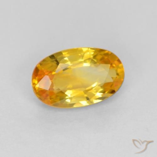 9,17 ctw natürlicher Tiefes Goldorange Saphir, Oval, VVS-VS