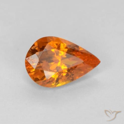 9,17 ctw natürlicher tieforange Saphir, Birnenform, VS