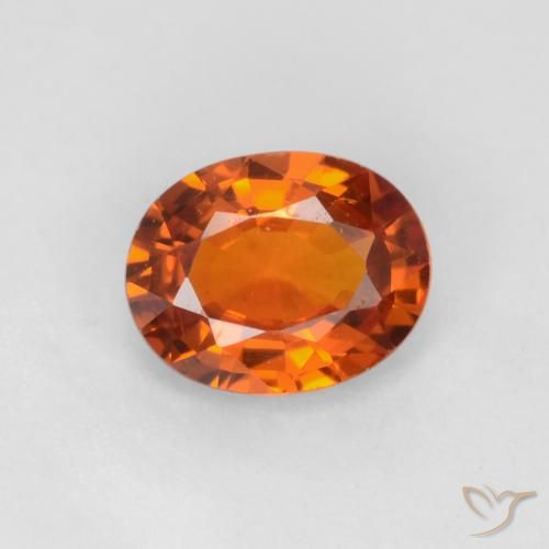 0.58ct Natürlicher tieforange Saphir, Oval, VVS-VS
