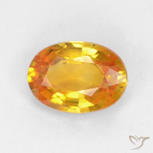 0.58ct Natürlicher Mittel-Helles Orange-Gold Saphir, Oval, VVS-VS