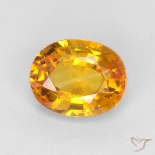 0.59ct Natürlicher Tiefes Orange-Gold Saphir, Oval, VVS-VS