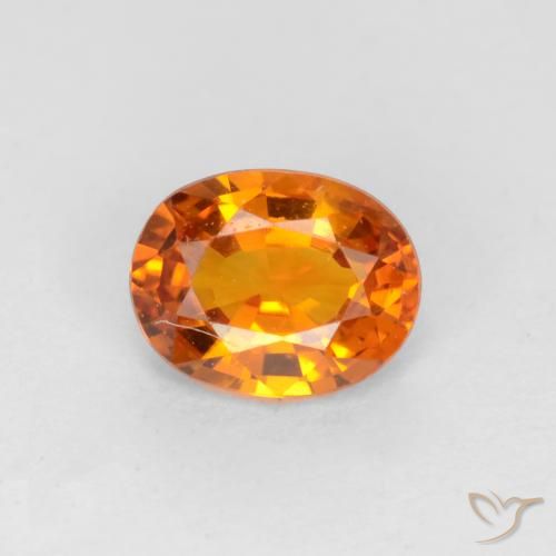 0.57ct Natürlicher Aprikose Orange Saphir, Oval, VS