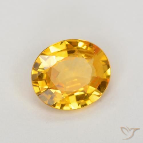 9,17 ctw natürlicher Mittleres Gold Saphir, Oval, VVS-VS