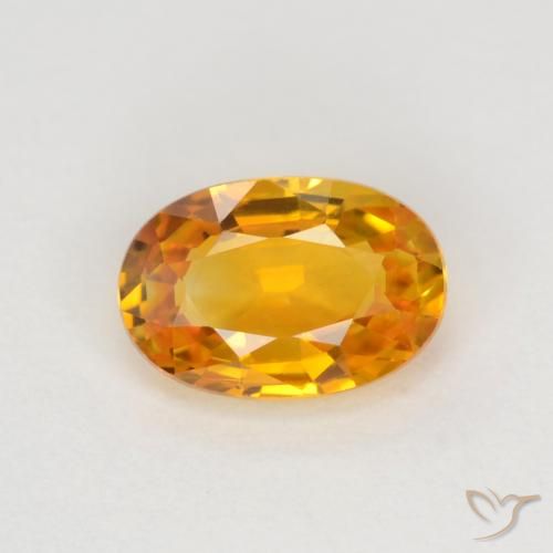 0.72ct Natürlicher Tiefes Orange-Gold Saphir, Oval, VVS-VS