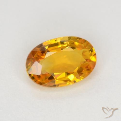 9,17 ctw natürlicher Tiefes Orange-Gold Saphir, Oval, VVS-VS