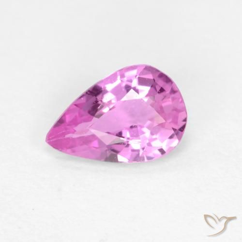 0.46ct Natürlicher Tiefrosa-Lila Saphir, Birnenform, VVS-VS