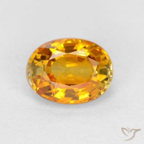 0.72ct Natürlicher Dunkelorange-Gold Saphir, Oval, VS