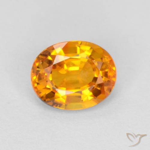 0.72ct Natürlicher Dunkelorange-Gold Saphir, Oval, VVS-VS