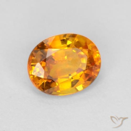9,17 ctw natürlicher Dunkelorange-Gold Saphir, Oval, VVS-VS
