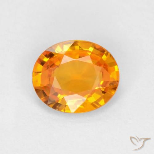 0.49ct Natürlicher Dunkelorange Saphir, Oval, VVS-VS