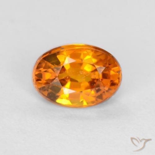 0.59ct Natürlicher Aprikose Orange Saphir, Oval, VS