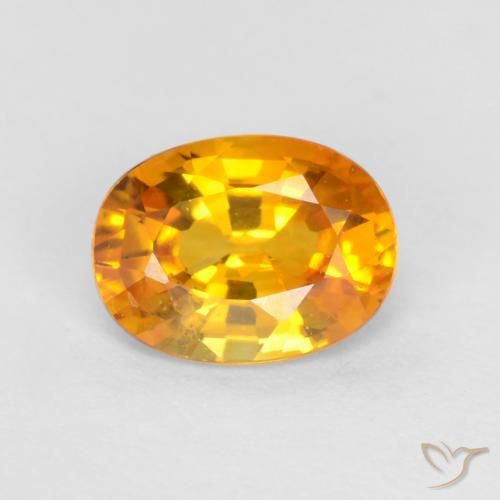 0.78ct Natürlicher hellorange Saphir, Oval, VS