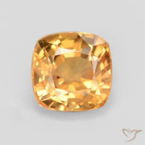 0.69ct Natürlicher Orange-Gold Saphir, Kissen, VS