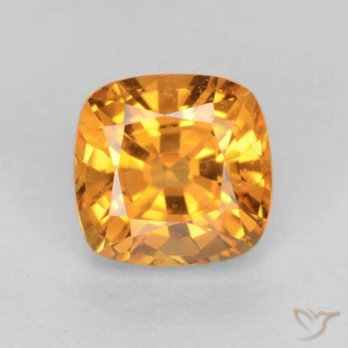 0.51ct Natürlicher Dunkelorange-Gold Saphir, Kissen, VS