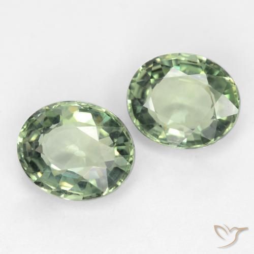 1.58 ct natürliche Medium Light Green Saphir-Edelsteine, Oval, VVS-VS
