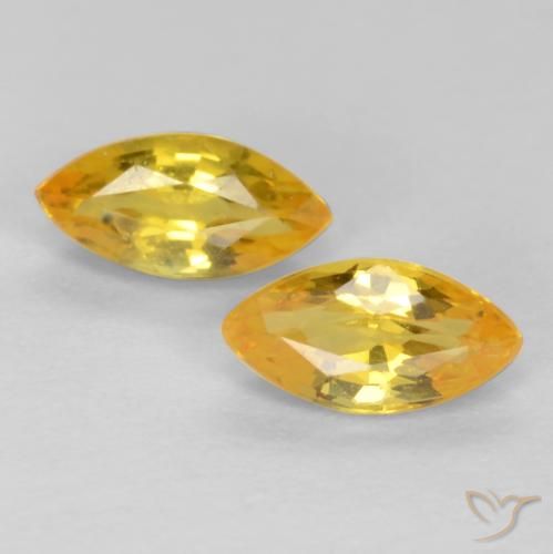 0.48ctw Natürlicher Helles Gold Saphir, Marquise, VS