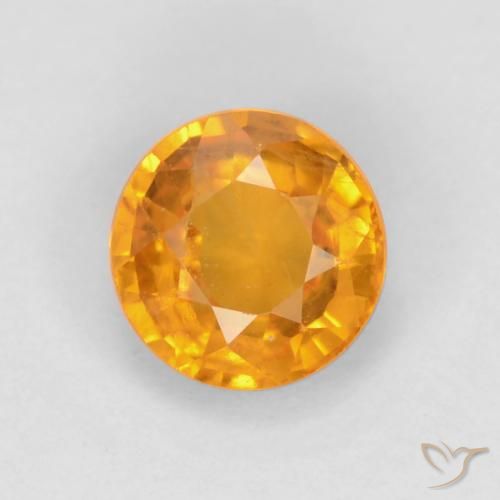 0.60ct Natürlicher Dunkelorange-Gold Saphir, Runden, VS