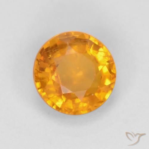 9,17 ctw natürlicher Dunkelorange-Gold Saphir, Runden, VS