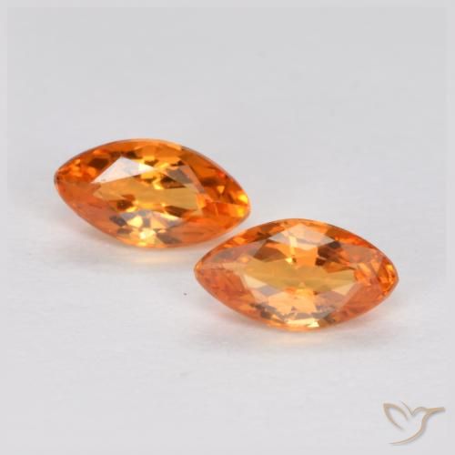 0.41ctw Natürlicher Mittelorange Saphir, Marquise, VS