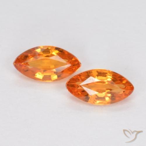 0.37ctw Natürlicher Mittelorange Saphir, Marquise, VS