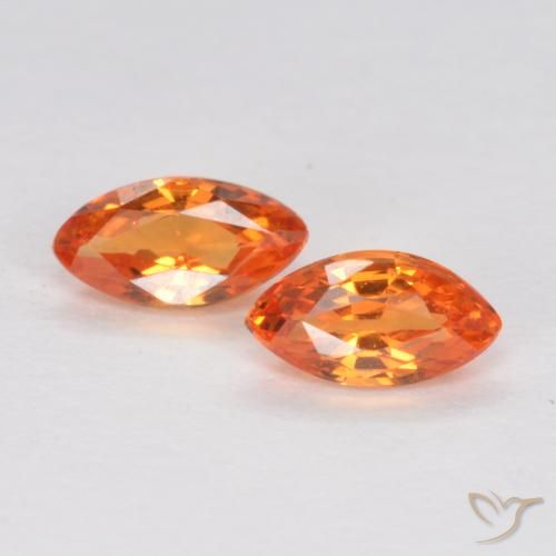0.39ctw Natürlicher hellorange Saphir, Marquise, VS