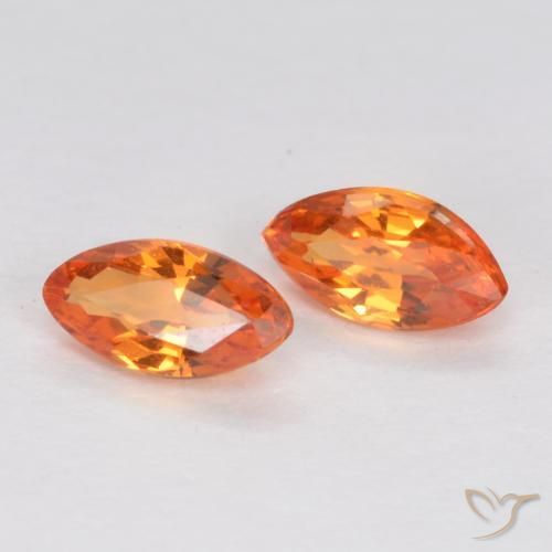 0.39 ct natürliche hellorange Saphir-Edelsteine, Marquise, VS