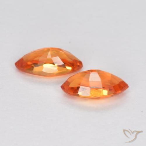 0.39 ct natürliche hellorange Saphir-Edelsteine, Marquise, VS