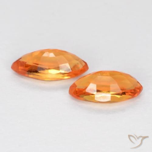 0.42 ct natürliche hellorange Saphir-Edelsteine, Marquise, VS