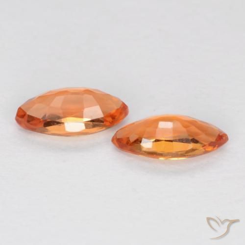 0.38 ct natürliche hellorange Saphir-Edelsteine, Marquise, VS