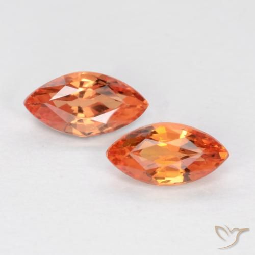 0.39ctw Natürlicher hellorange Saphir, Marquise, VS