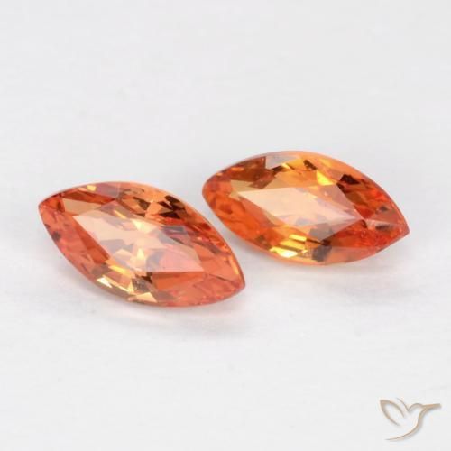 0.39 ct natürliche hellorange Saphir-Edelsteine, Marquise, VS